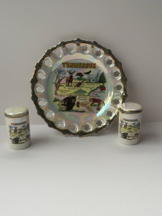 Other - Vintage Tennessee Souvenir Plate and Salt and Pepper Shakers